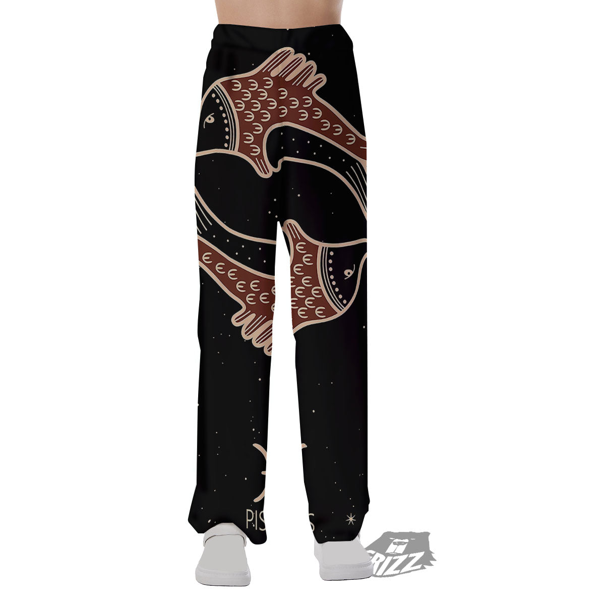 Pisces Constellation Print Pajama Pants-grizzshop