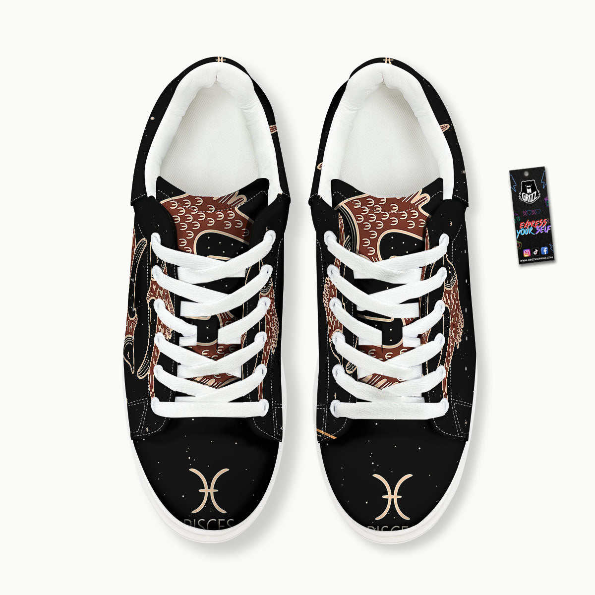 Pisces Constellation Print Platform Shoes-grizzshop