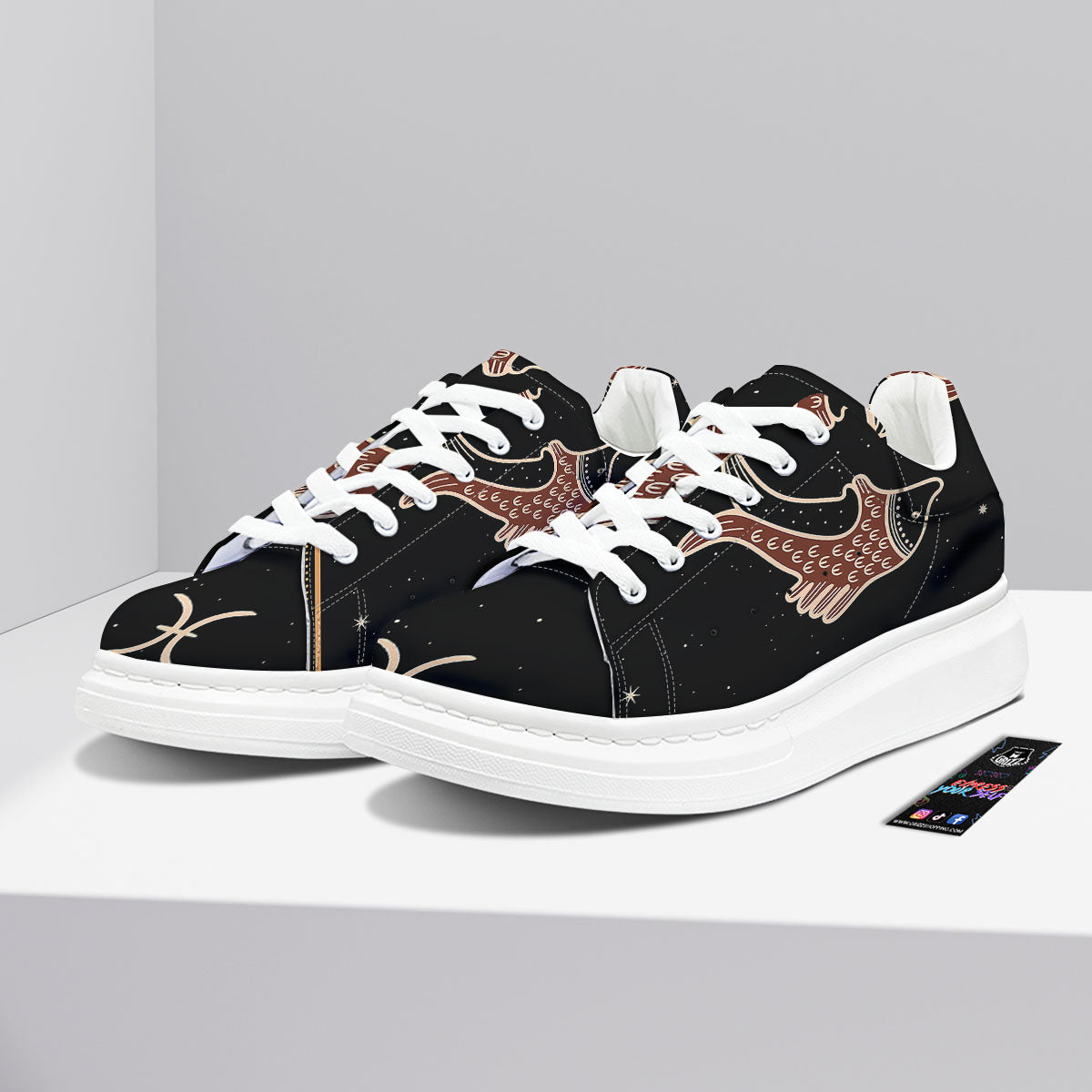 Pisces Constellation Print Platform Shoes-grizzshop