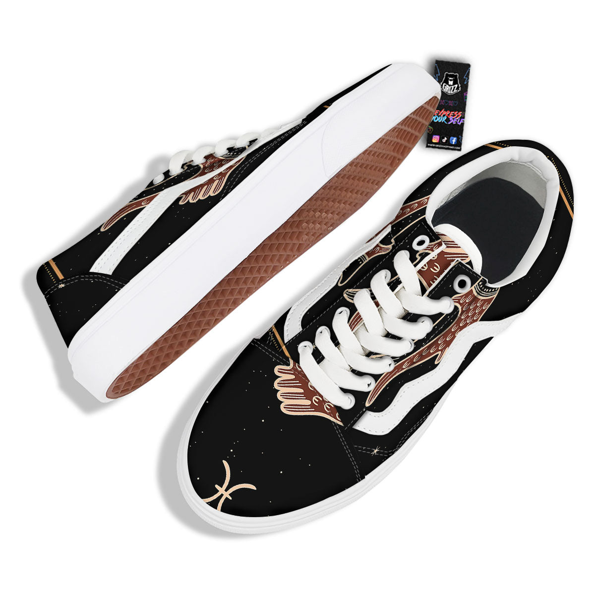 Pisces Constellation Print Skate Shoes-grizzshop