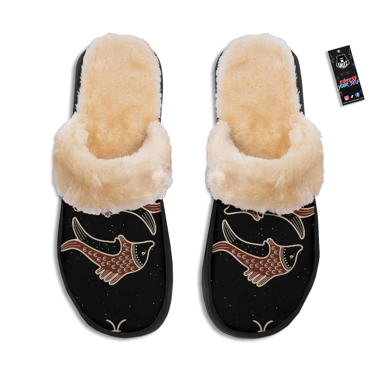 Pisces Constellation Print Slippers-grizzshop