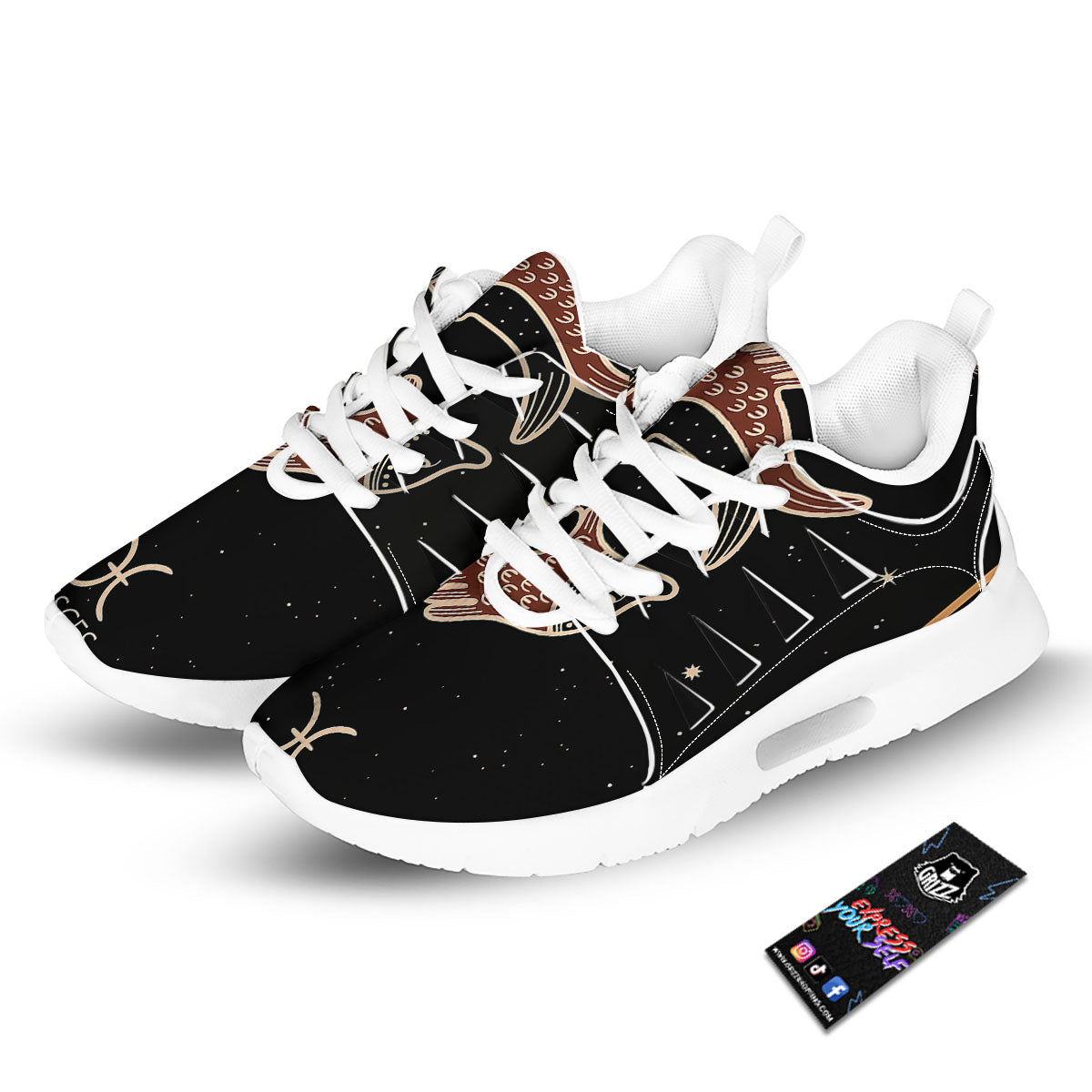 Pisces Constellation Print Tennis Shoes-grizzshop