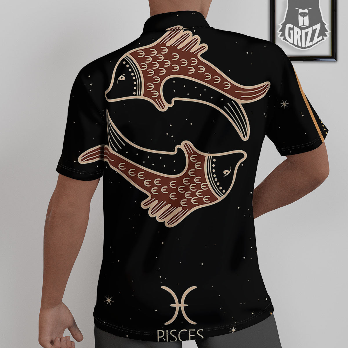Pisces Constellation Print Untucked Shirts-grizzshop