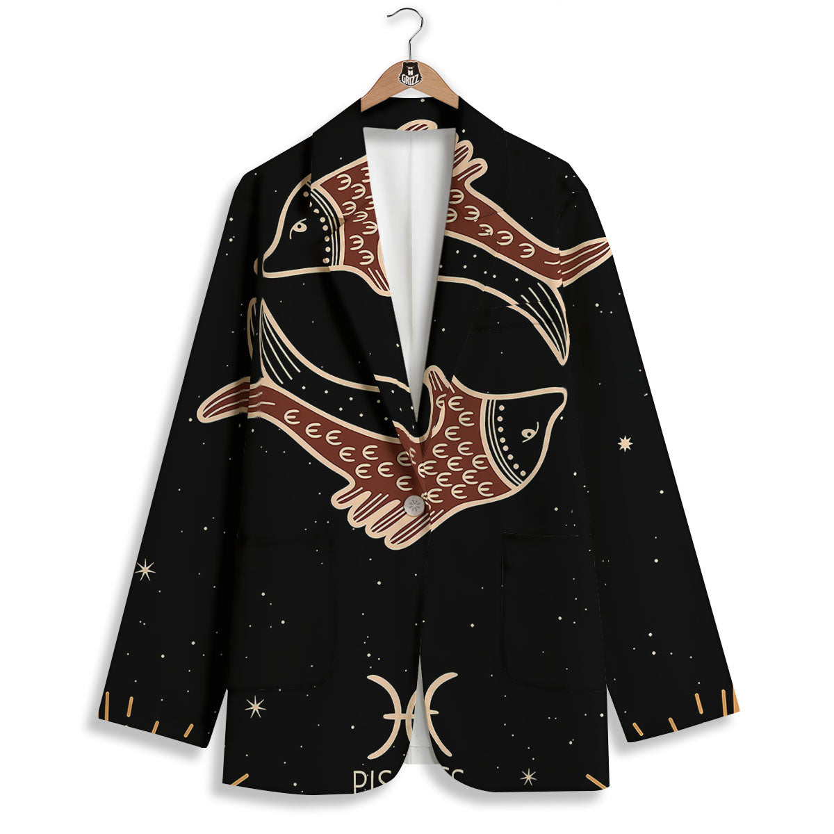 Pisces Constellation Print Women's Blazer-grizzshop