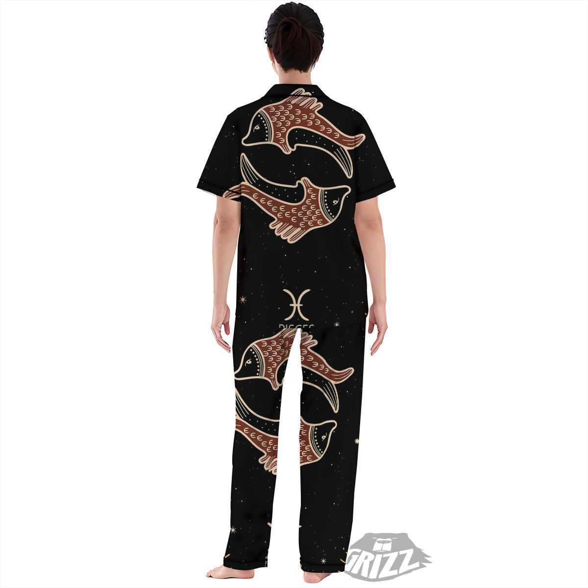 Pisces Constellation Print Women's Pajamas Set-grizzshop