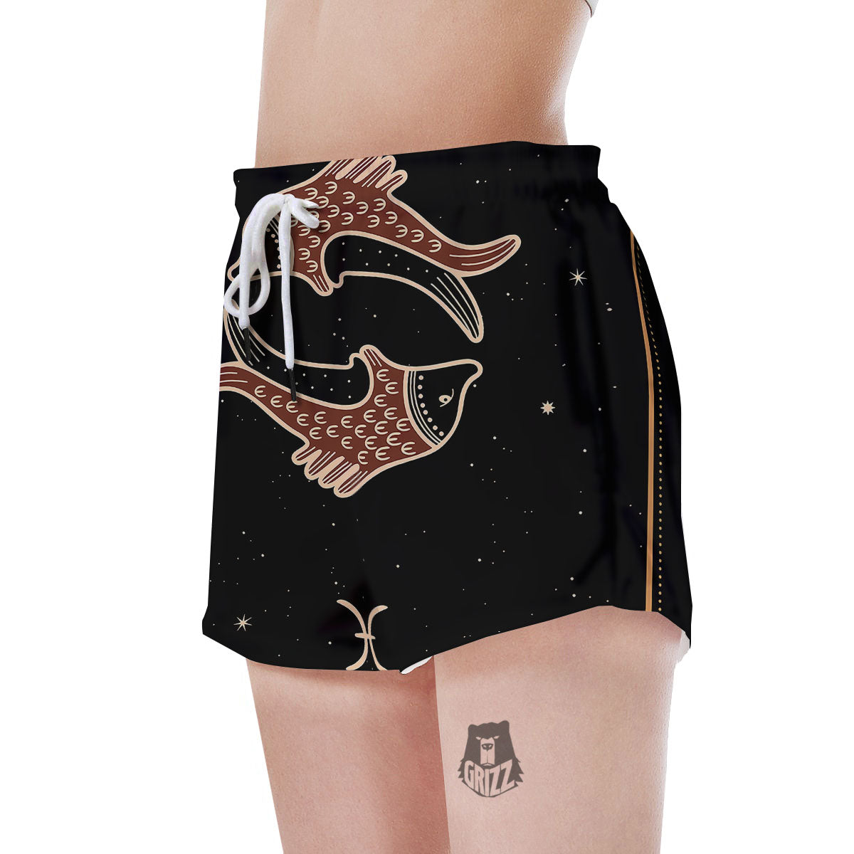Pisces Constellation Print Women's Shorts-grizzshop