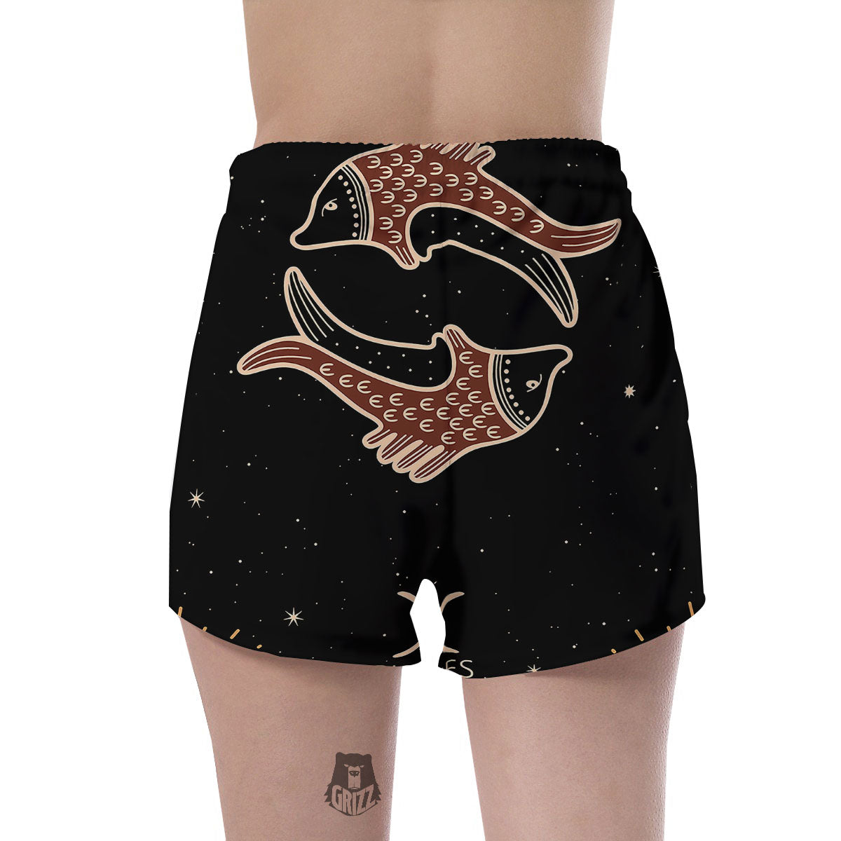 Pisces Constellation Print Women's Shorts-grizzshop
