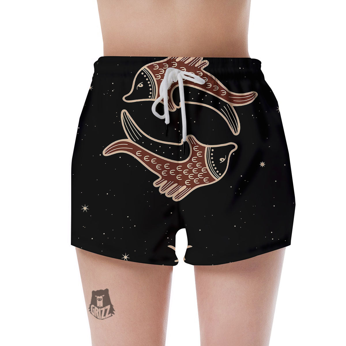 Pisces Constellation Print Women's Shorts-grizzshop