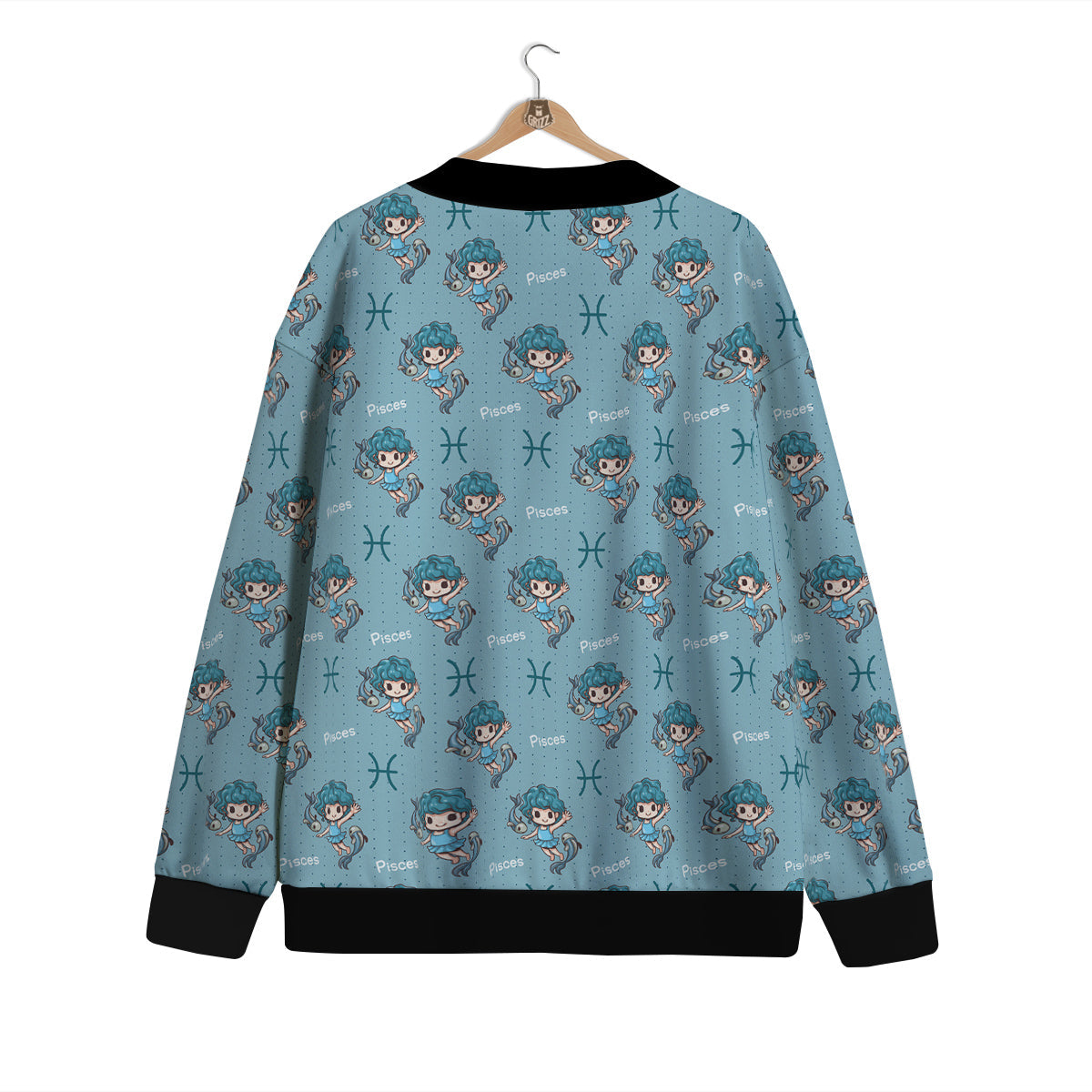 Pisces Cute Cartoon Print Pattern Cardigan-grizzshop