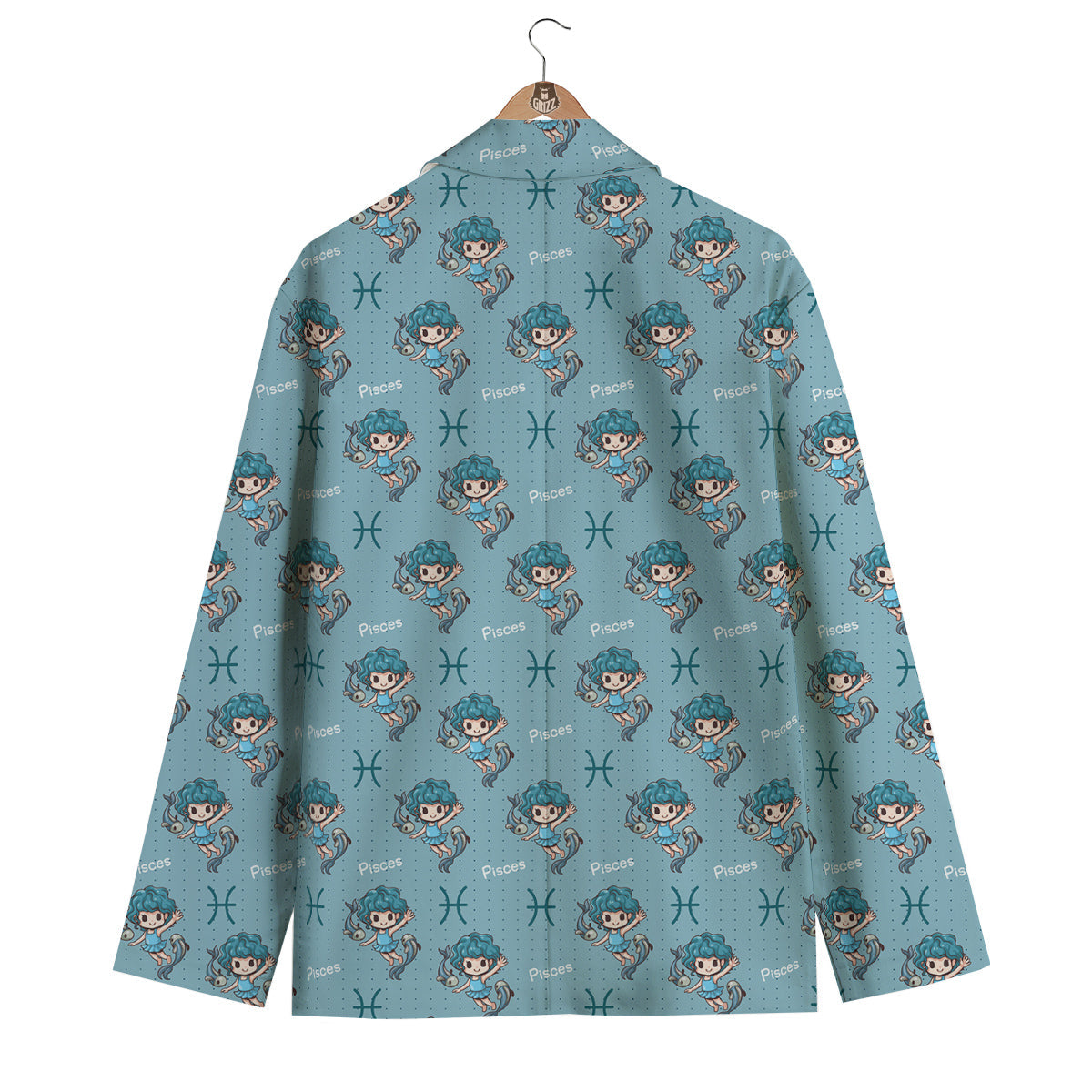 Pisces Cute Cartoon Print Pattern Men's Blazer-grizzshop