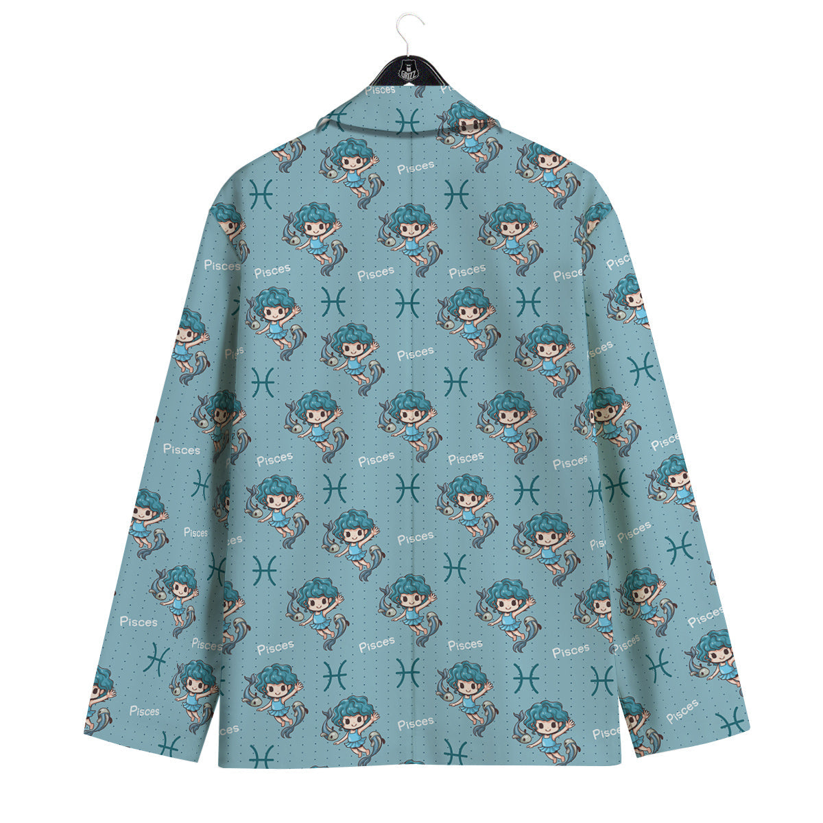 Pisces Cute Cartoon Print Pattern Men's Sport Coat-grizzshop
