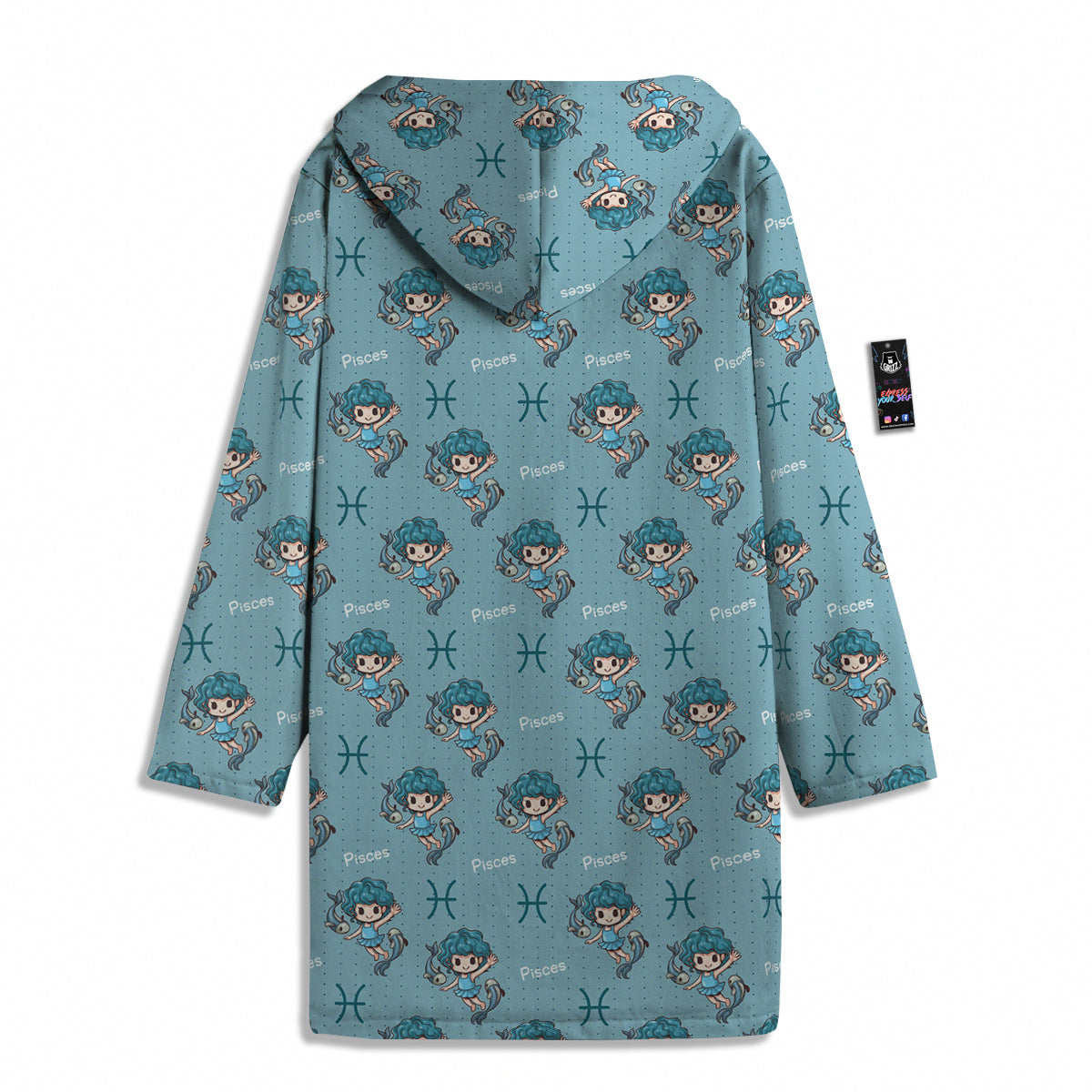Pisces Cute Cartoon Print Pattern Men's Windbreaker Jacket-grizzshop
