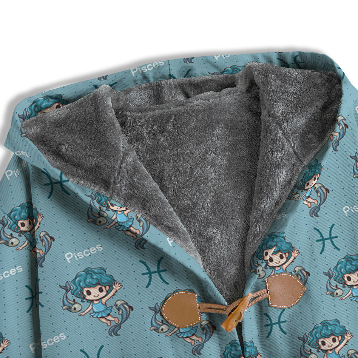 Pisces Cute Cartoon Print Pattern Men's Windbreaker Jacket-grizzshop