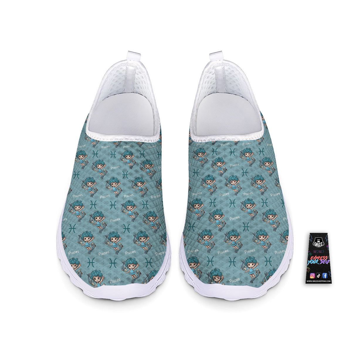 Pisces Cute Cartoon Print Pattern Nurse Shoes-grizzshop