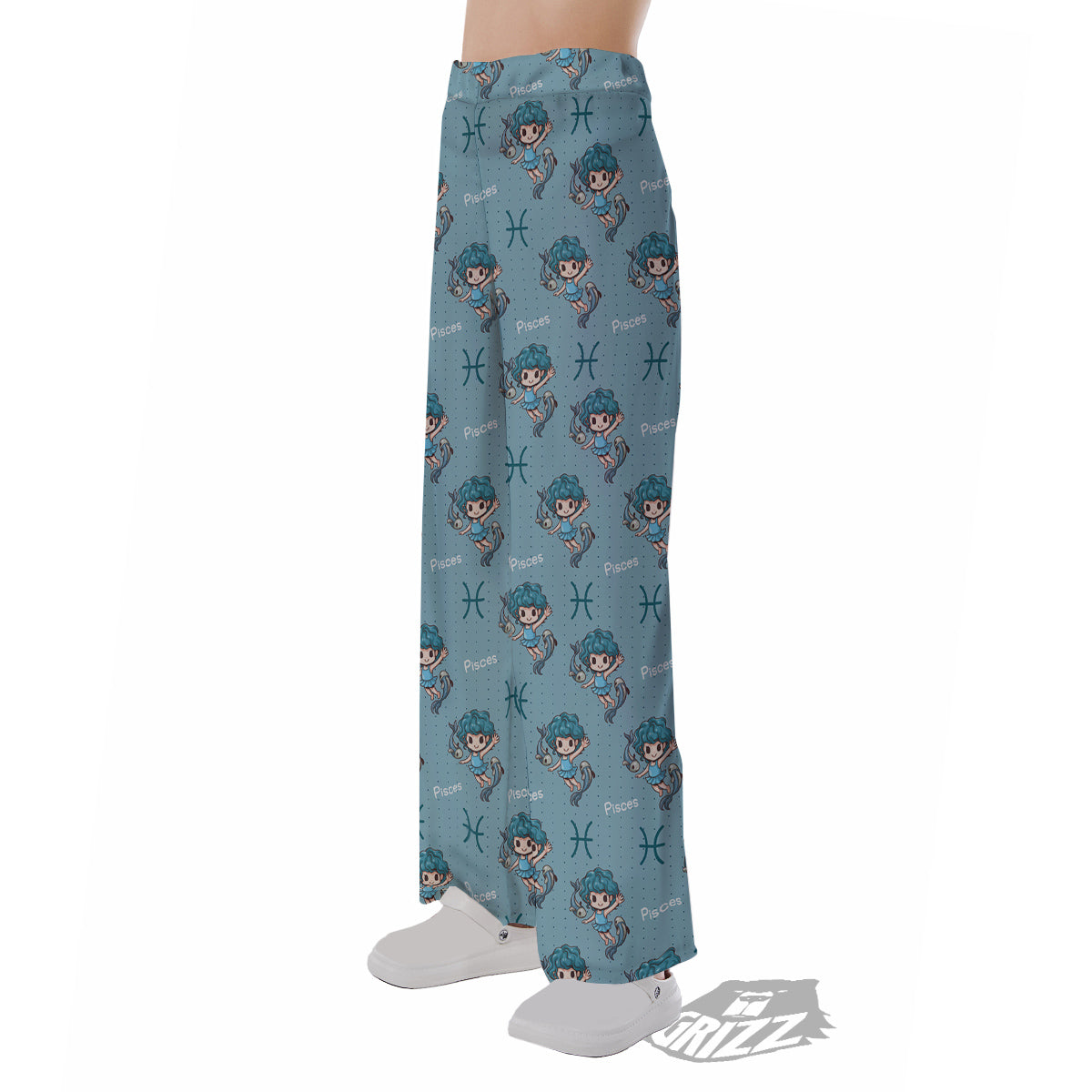 Pisces Cute Cartoon Print Pattern Pajama Pants-grizzshop