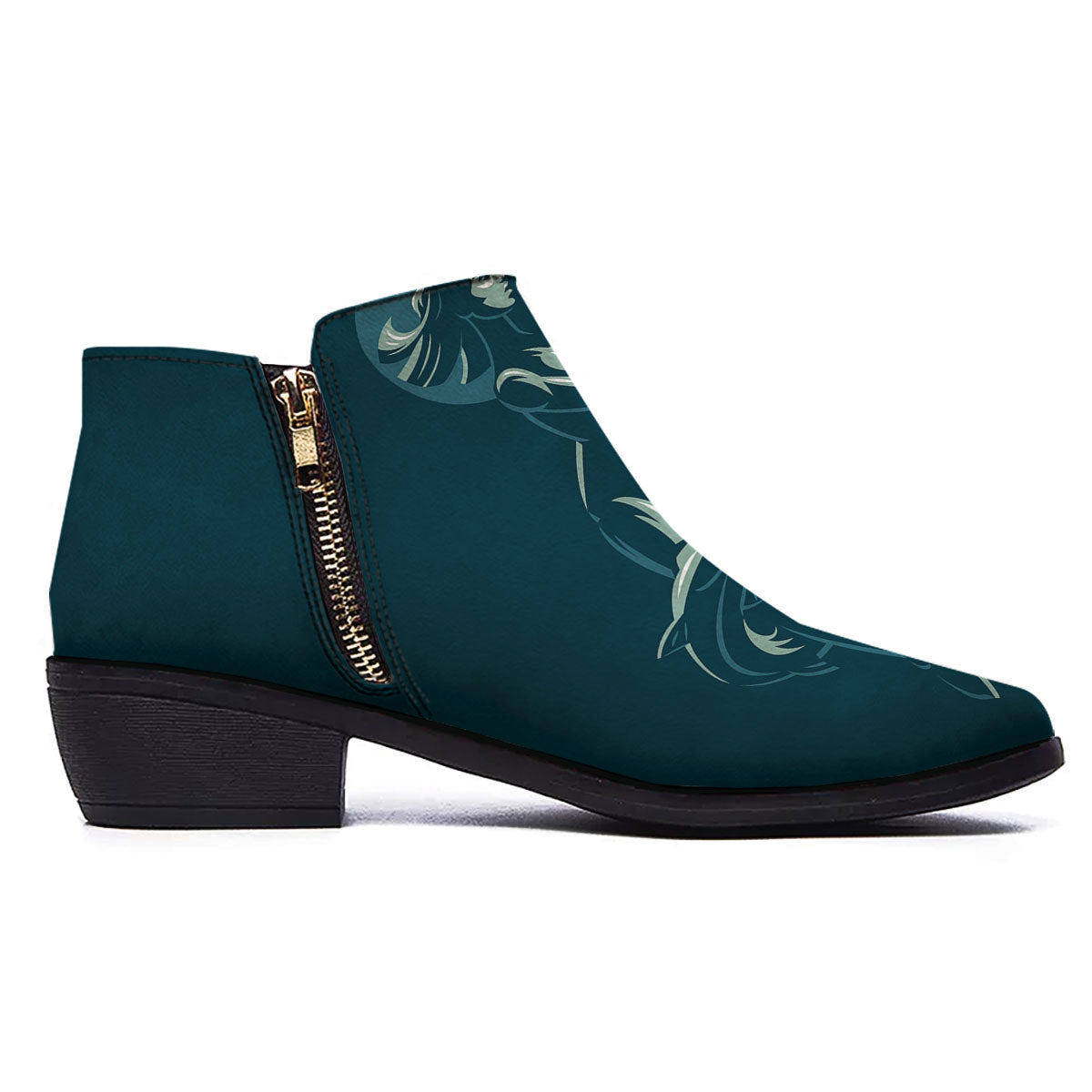 Pisces Sign Astrology Print Ankle Boots-grizzshop