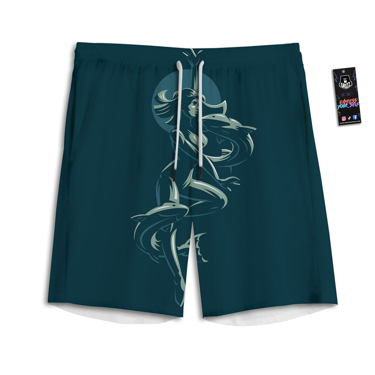 Pisces Sign Astrology Print Men's Athletic Shorts