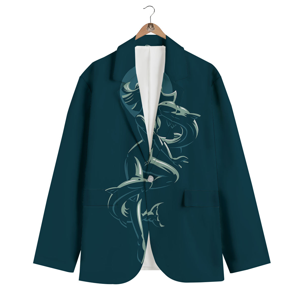 Pisces Sign Astrology Print Men's Blazer-grizzshop