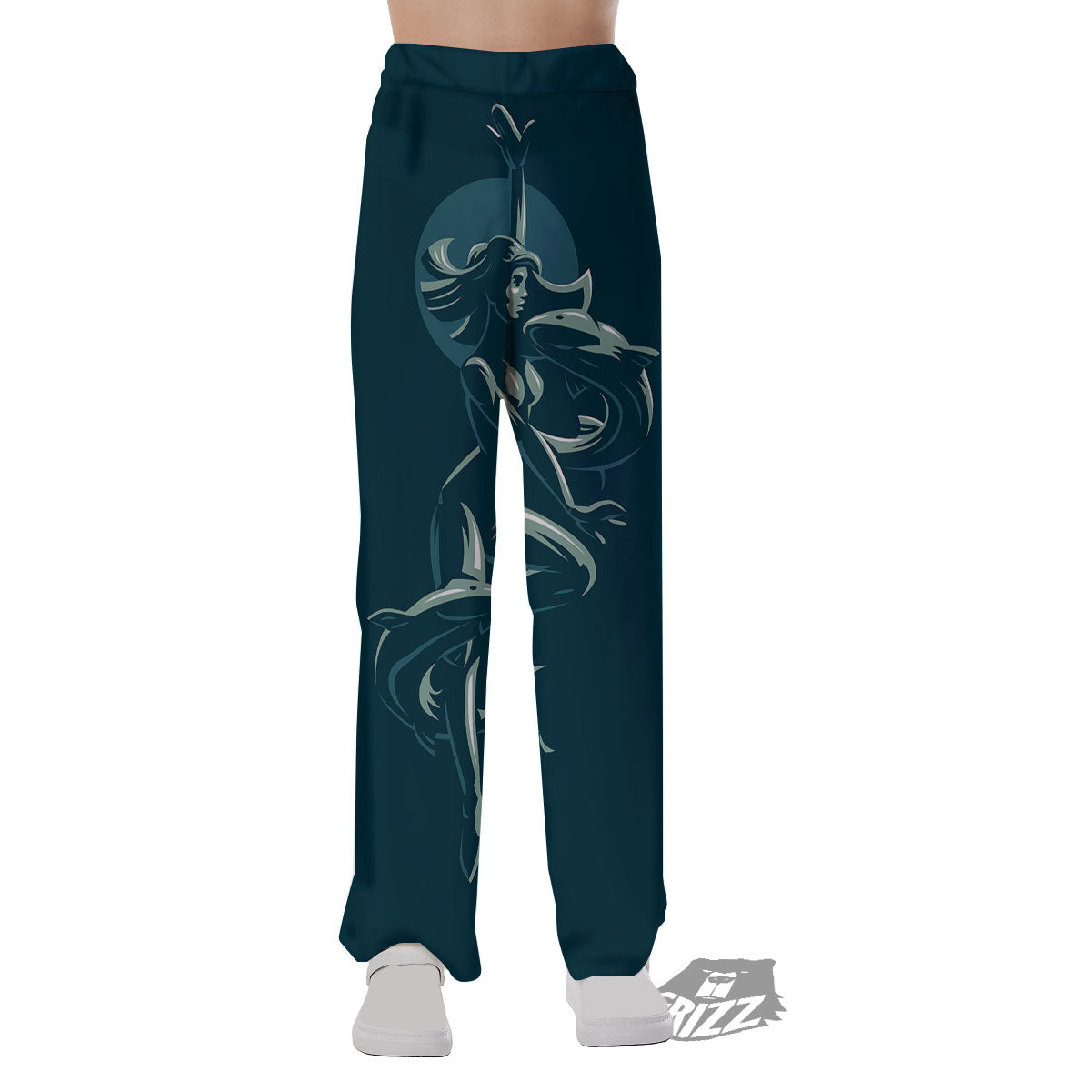 Pisces Sign Astrology Print Pajama Pants-grizzshop