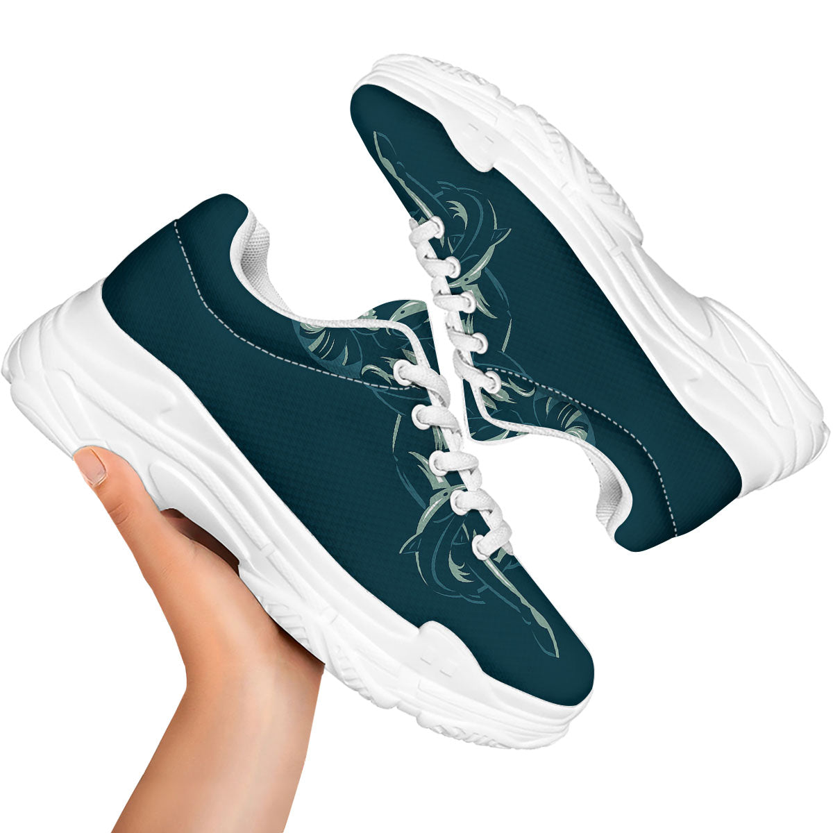 Pisces Sign Astrology Print White Chunky Shoes-grizzshop