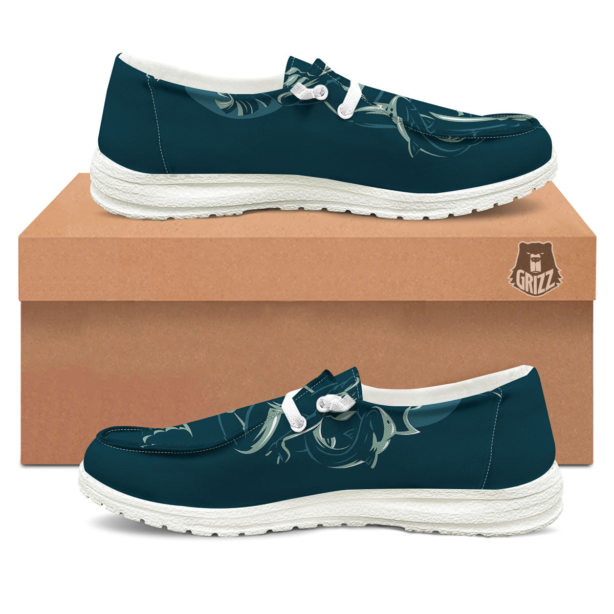 Pisces Sign Astrology Print White Loafers-grizzshop