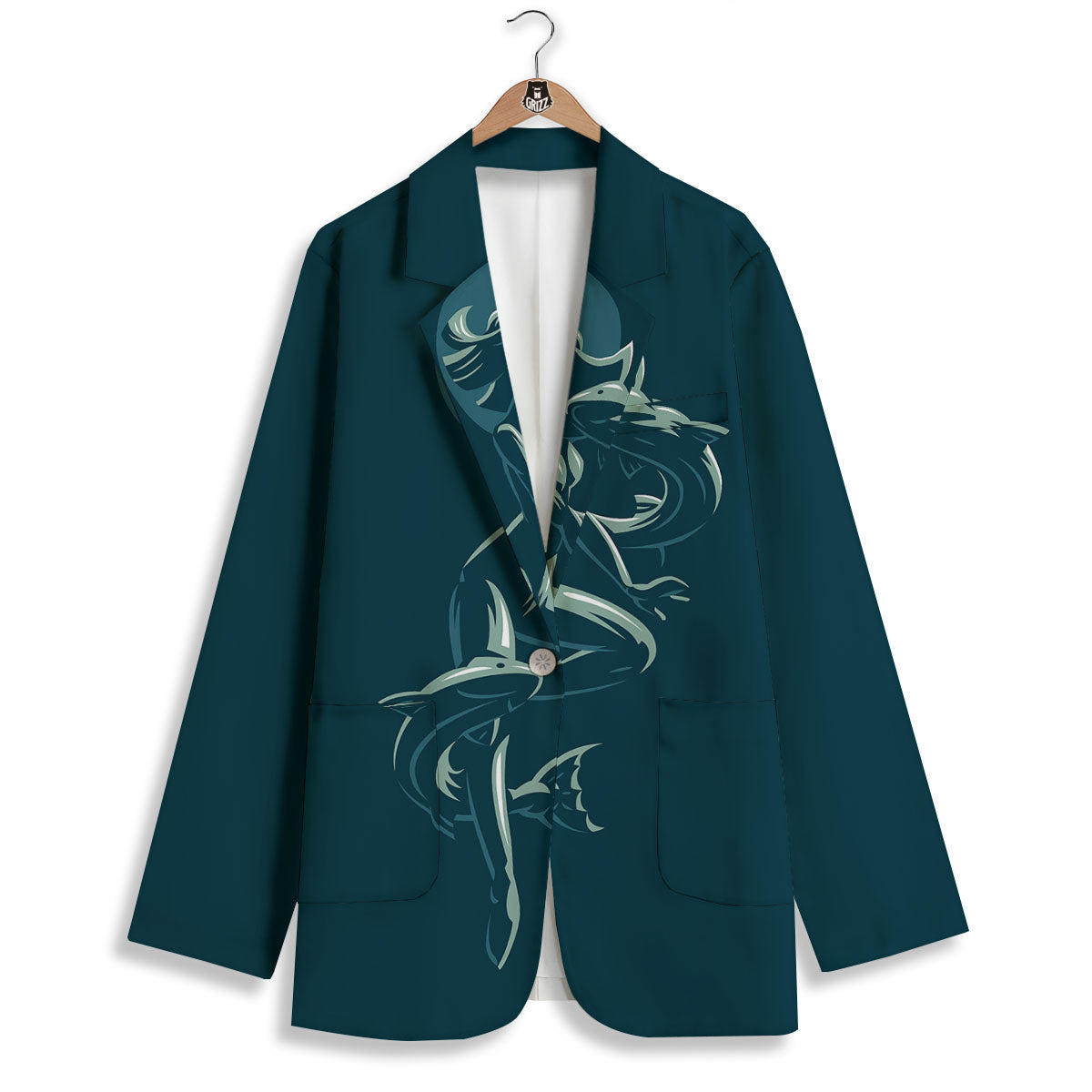 Pisces Sign Astrology Print Women's Blazer-grizzshop