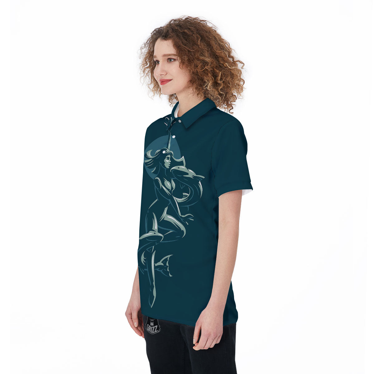 Pisces Sign Astrology Print Women's Golf Shirts-grizzshop