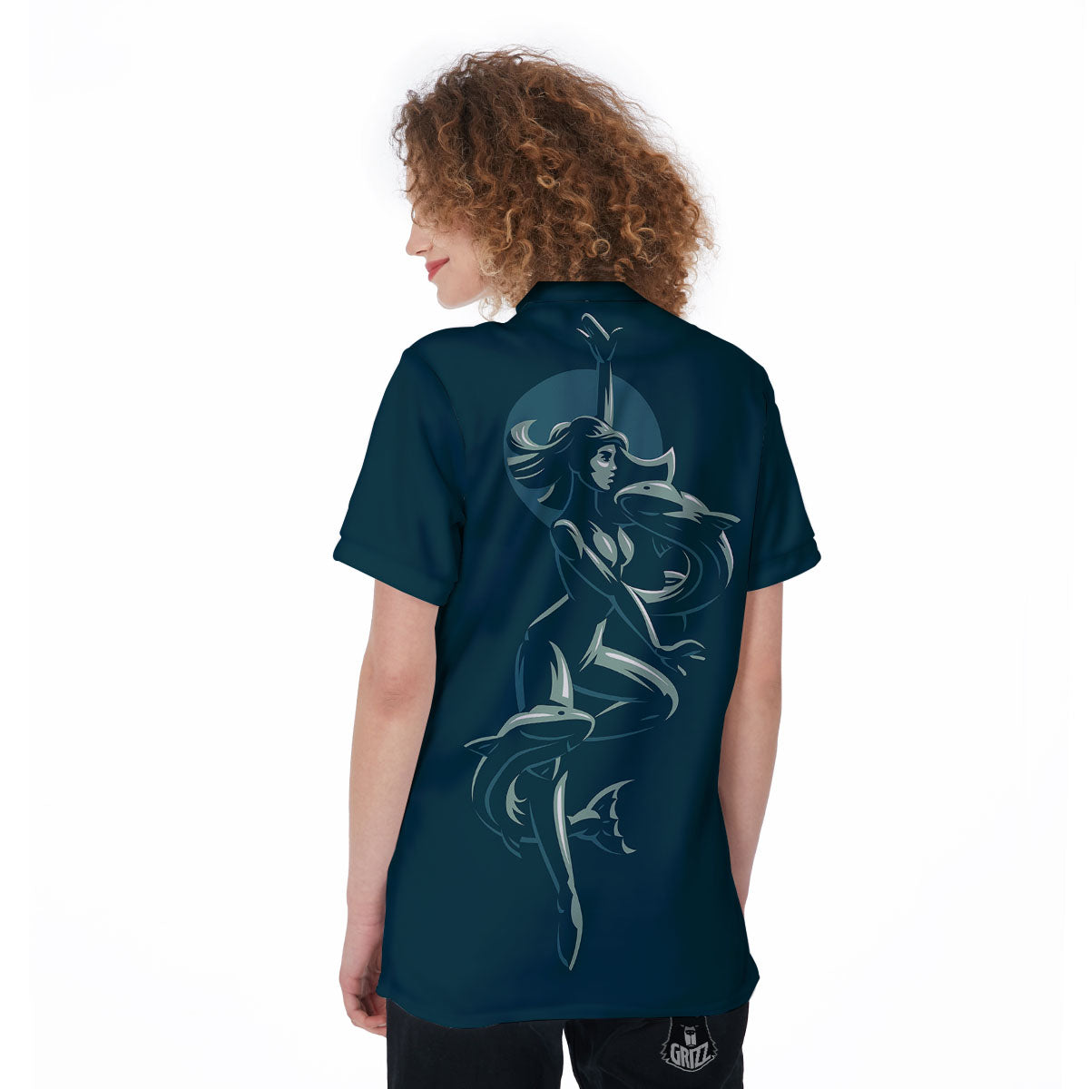 Pisces Sign Astrology Print Women's Golf Shirts-grizzshop