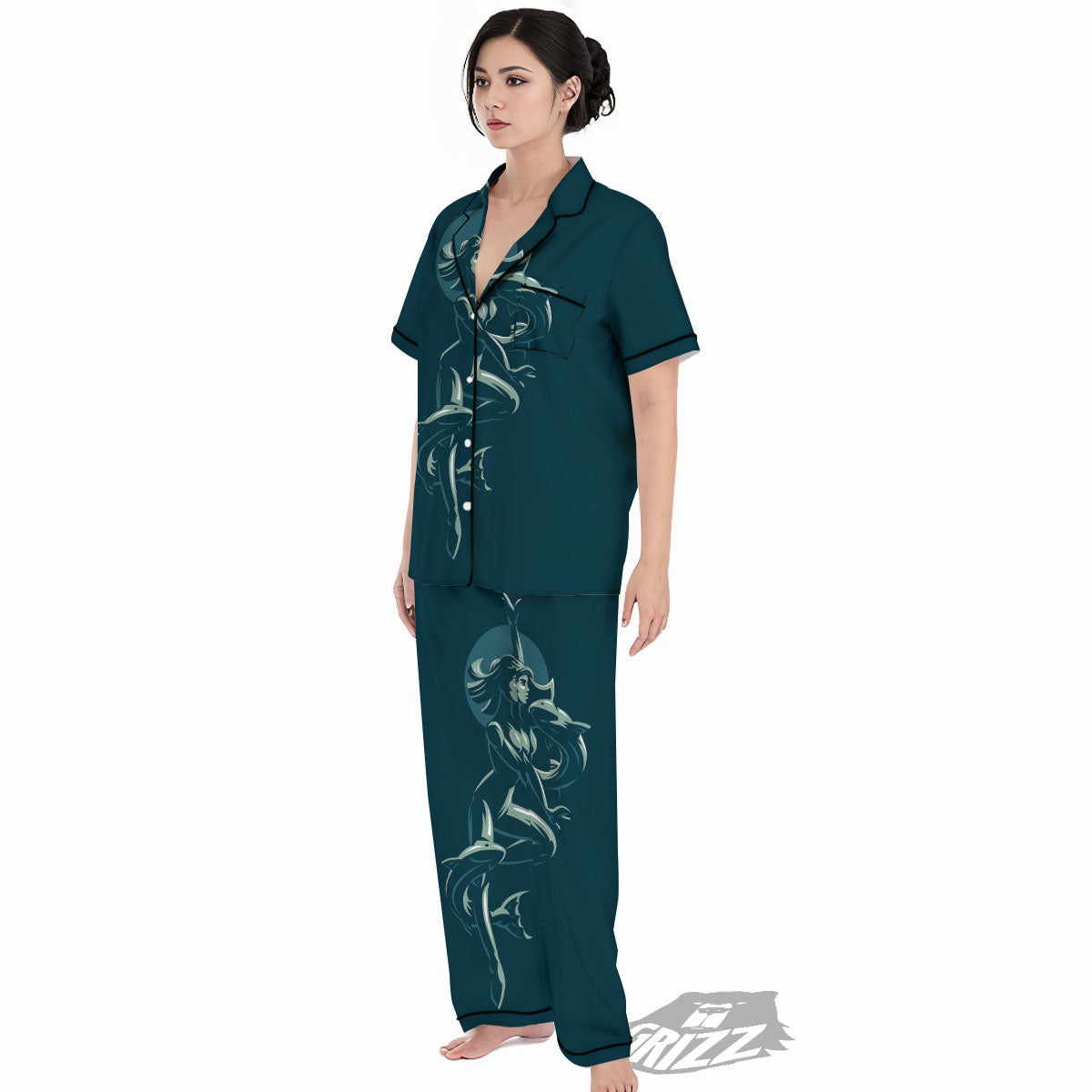 Pisces Sign Astrology Print Women's Pajamas Set-grizzshop