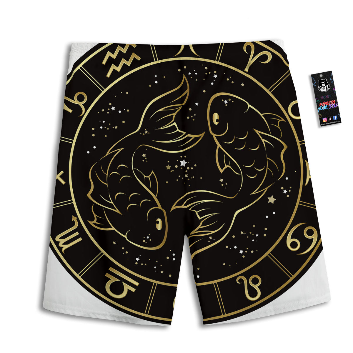 Psychedelic Trippy Neon Green Print Men's Athletic Shorts