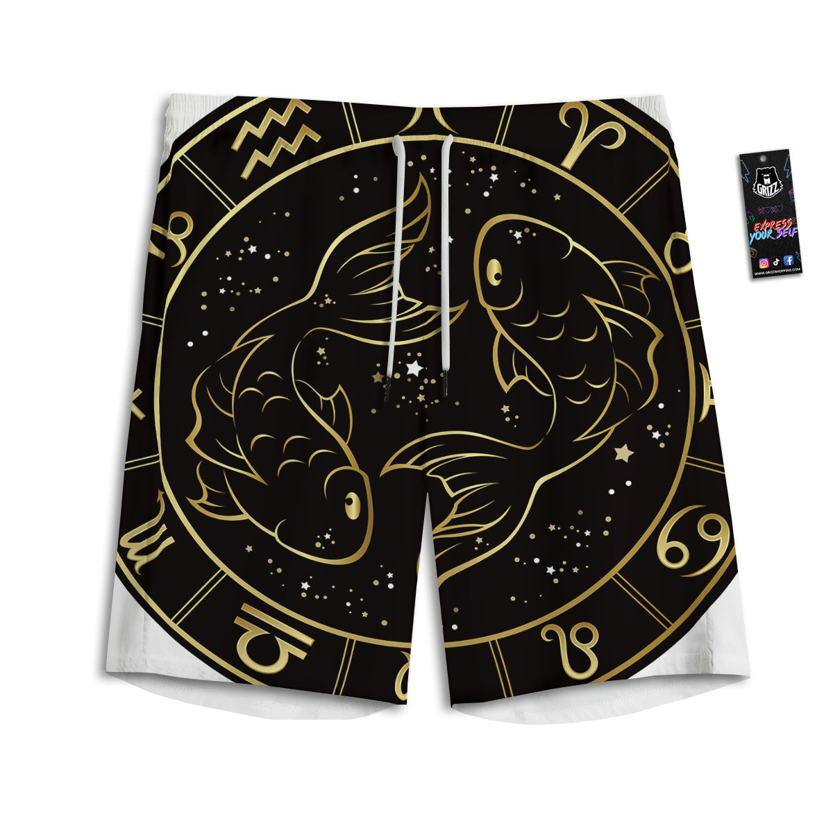 Psychedelic Trippy Neon Green Print Men's Athletic Shorts