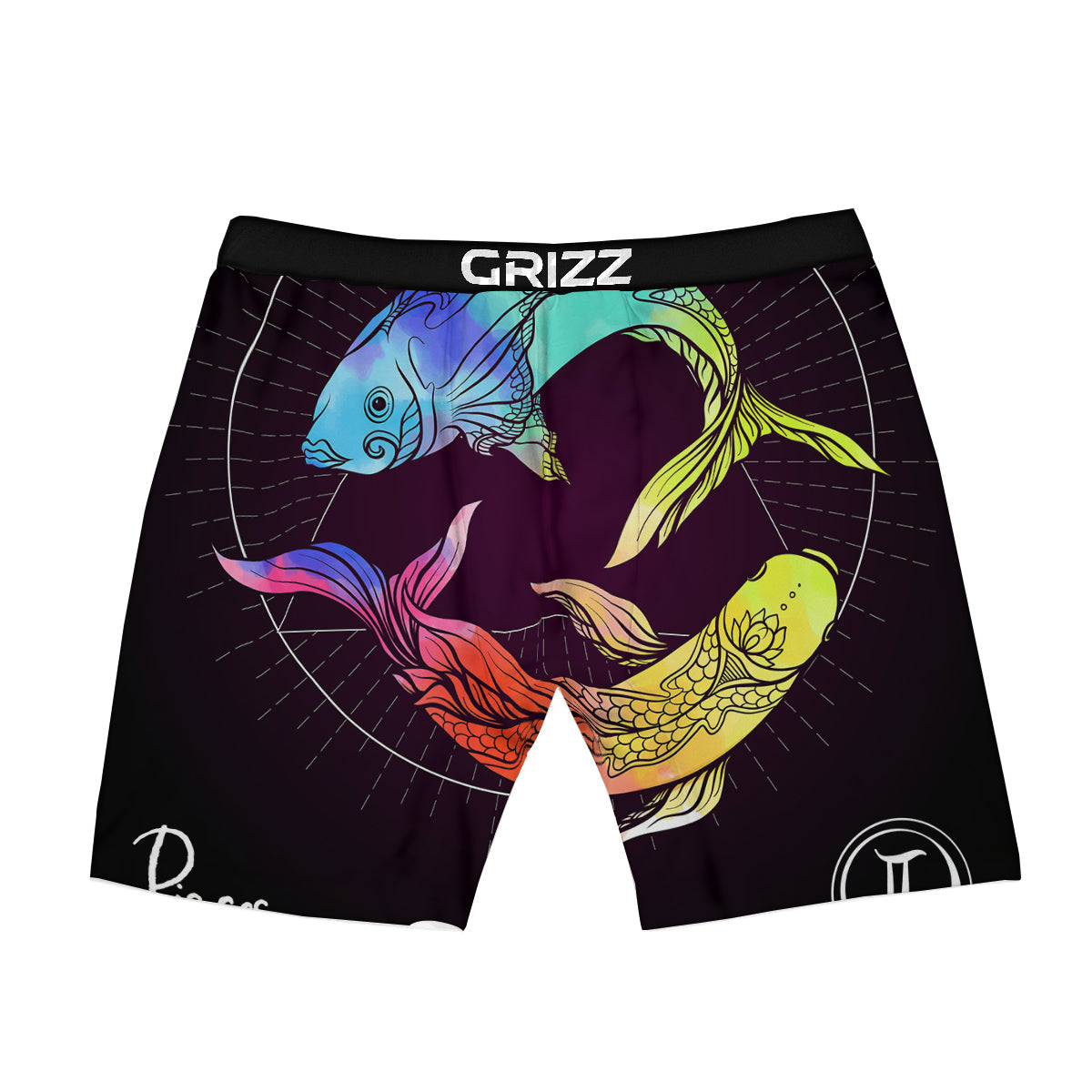 Pisces Sign Colorful Print Boxer Briefs-grizzshop