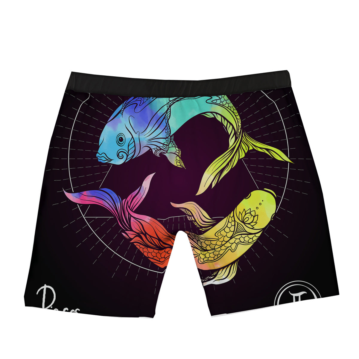 Pisces Sign Colorful Print Boxer Briefs-grizzshop