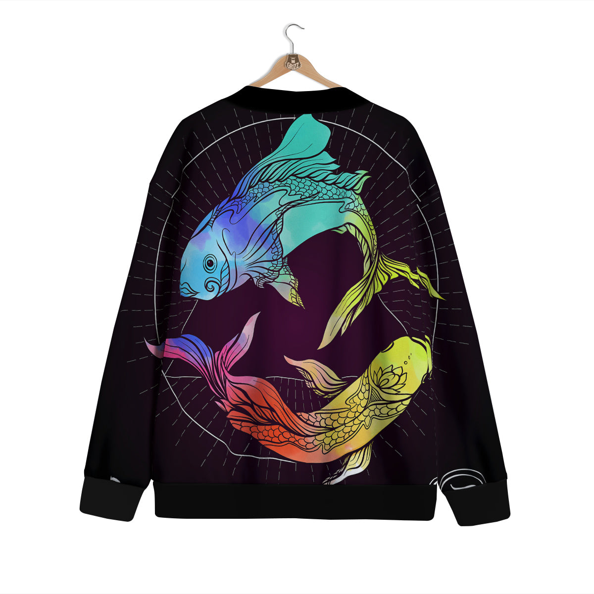Pisces Sign Colorful Print Cardigan-grizzshop