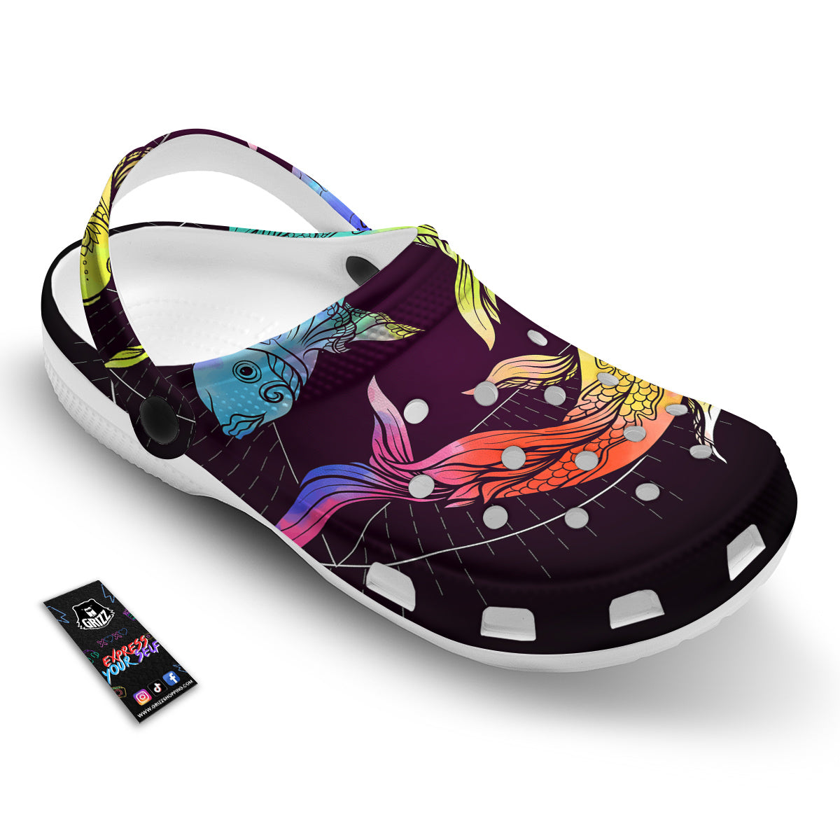 Pisces Sign Colorful Print Clog-grizzshop