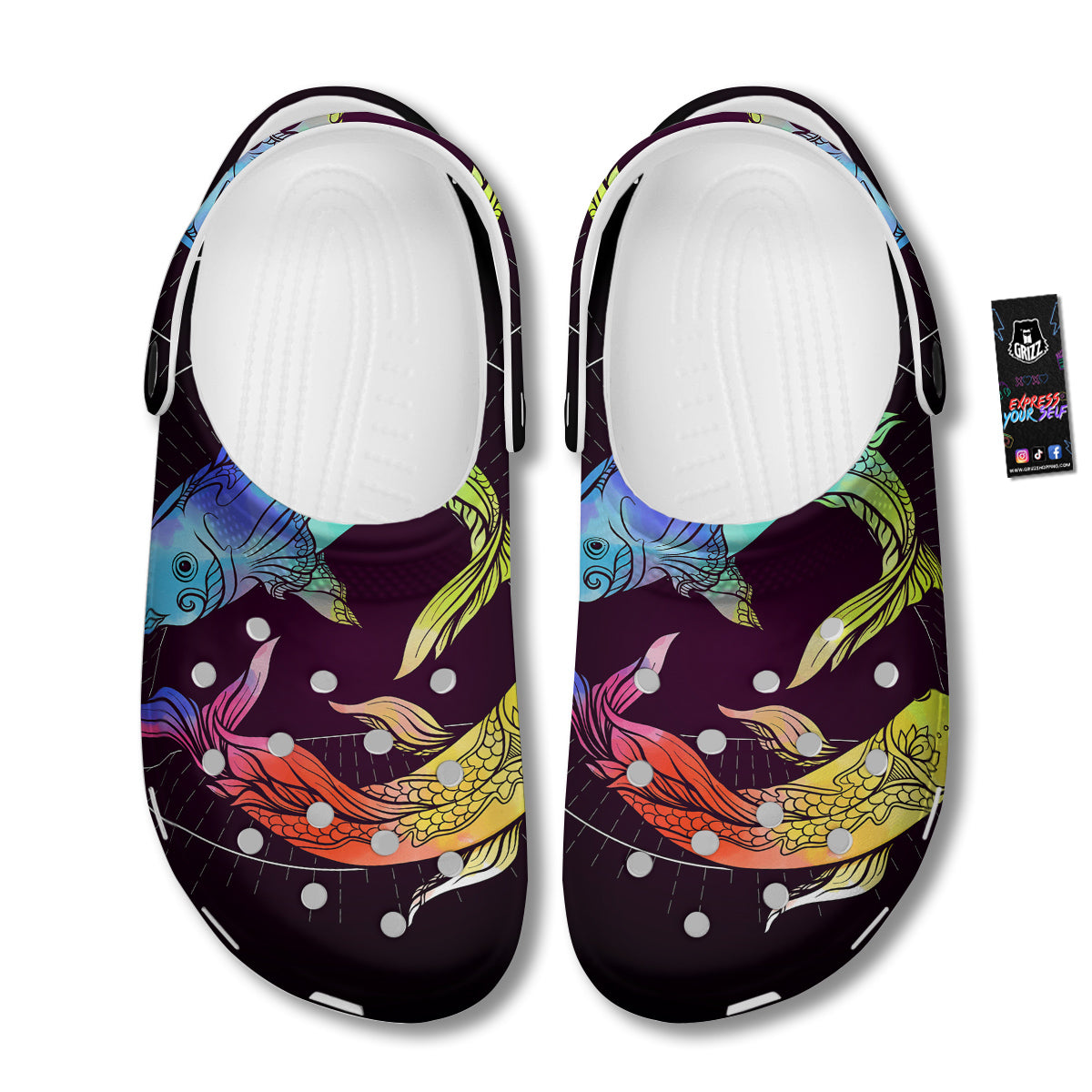 Pisces Sign Colorful Print Clog-grizzshop