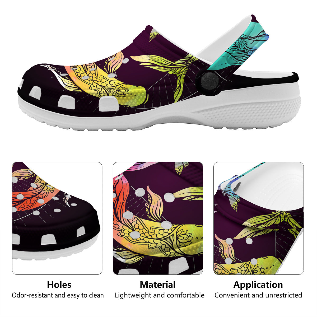 Pisces Sign Colorful Print Clog-grizzshop