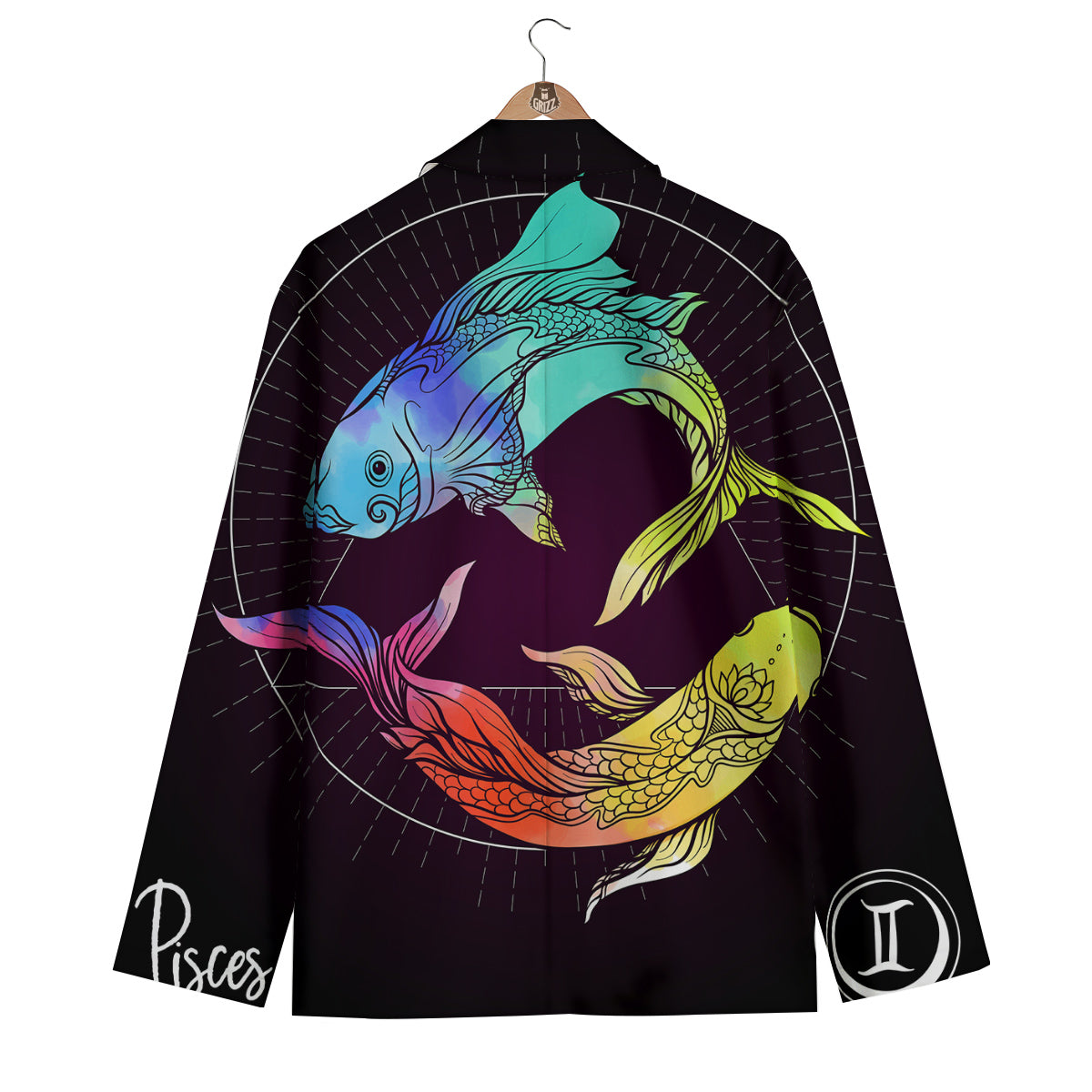 Pisces Sign Colorful Print Men's Blazer-grizzshop
