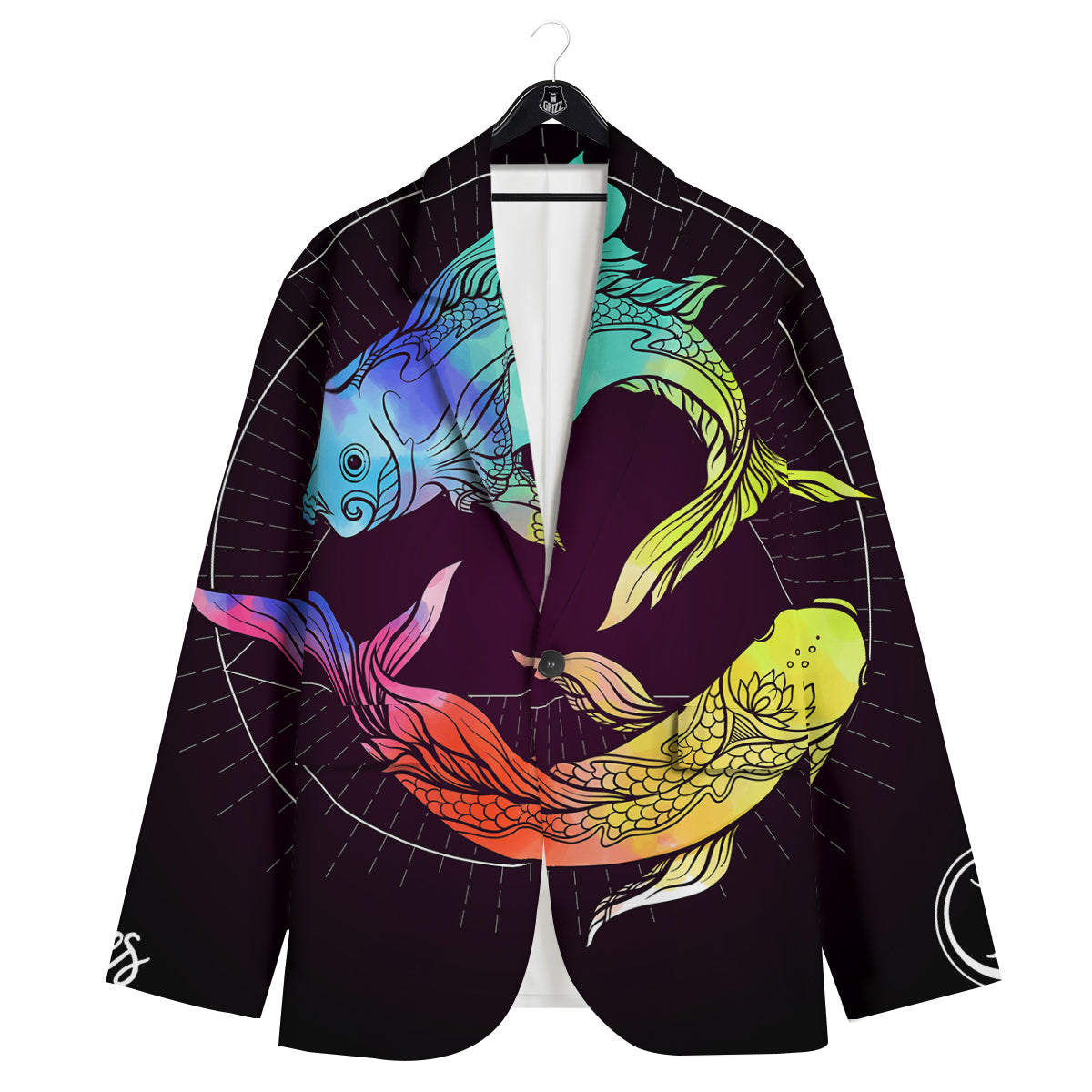 Pisces Sign Colorful Print Men's Sport Coat-grizzshop