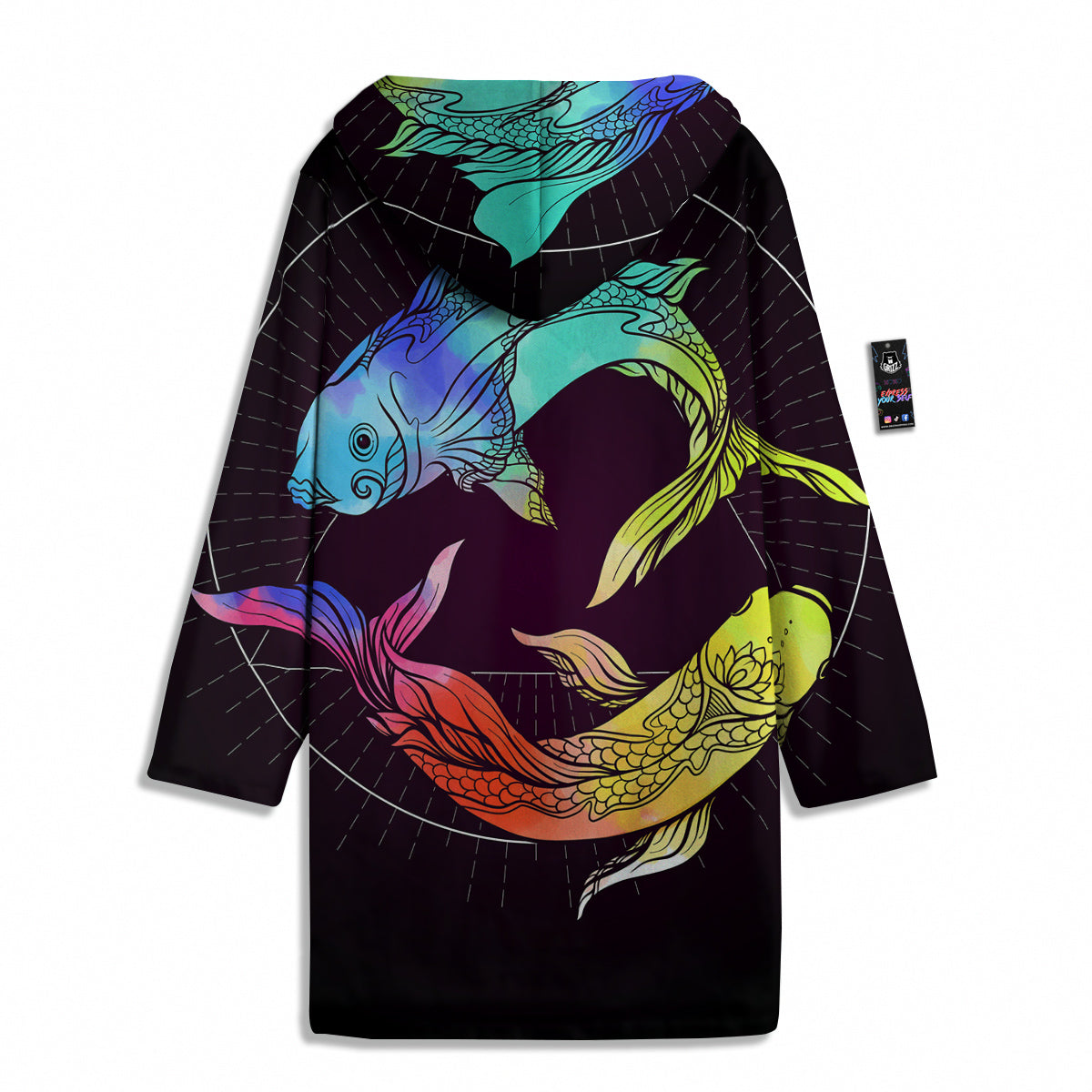 Pisces Sign Colorful Print Men's Windbreaker Jacket-grizzshop