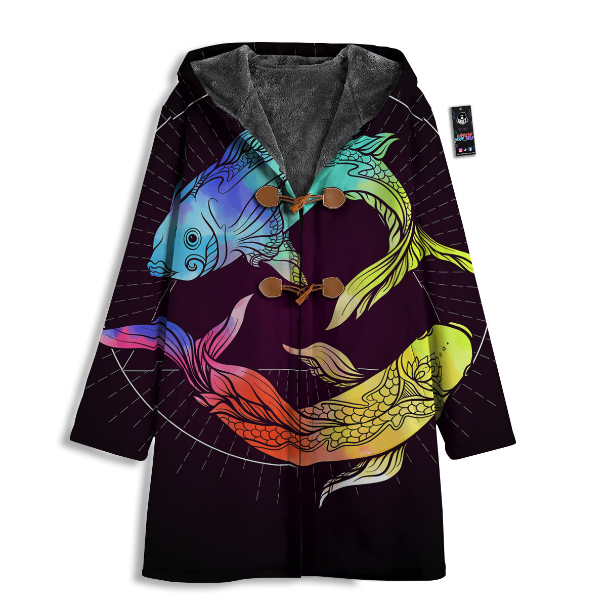 Pisces Sign Colorful Print Men's Windbreaker Jacket-grizzshop