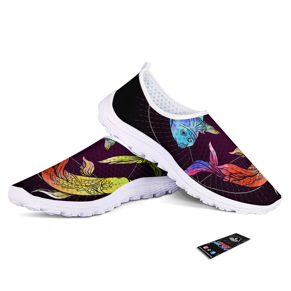 Pisces Sign Colorful Print Nurse Shoes-grizzshop