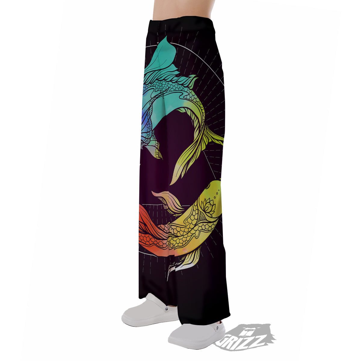 Pisces Sign Colorful Print Pajama Pants-grizzshop