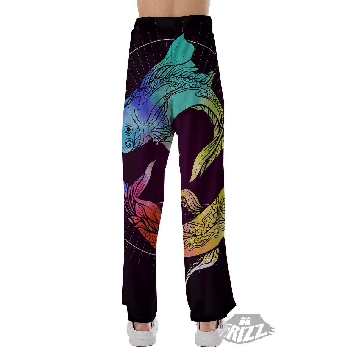 Pisces Sign Colorful Print Pajama Pants-grizzshop