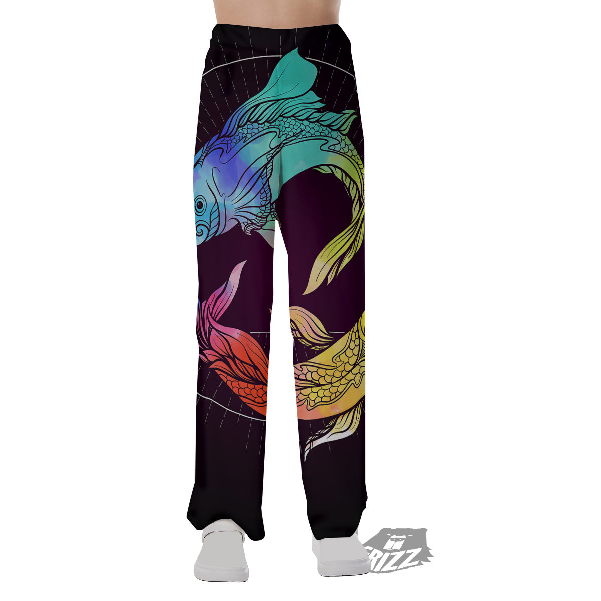 Pisces Sign Colorful Print Pajama Pants-grizzshop