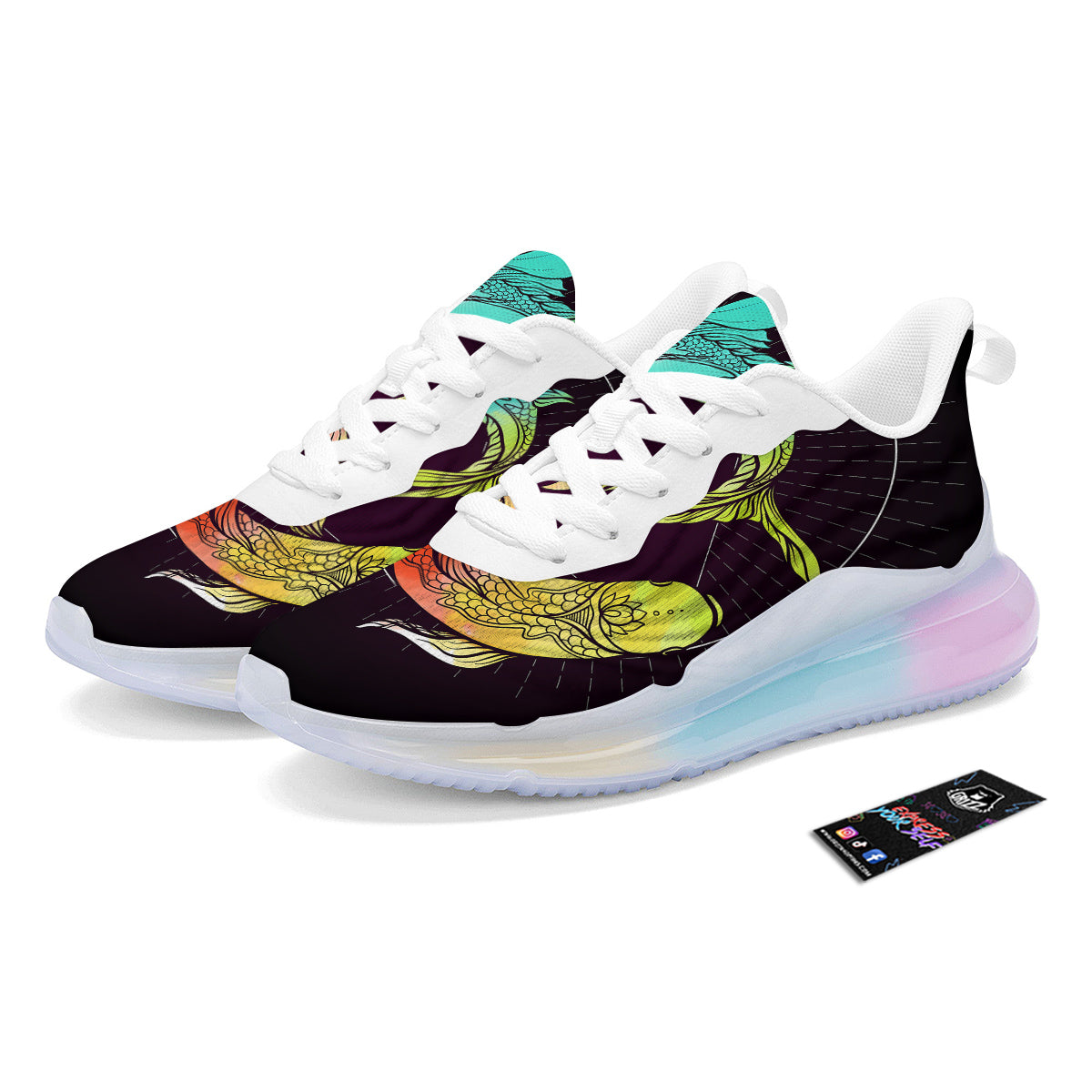 Pisces Sign Colorful Print Running Sneakers-grizzshop