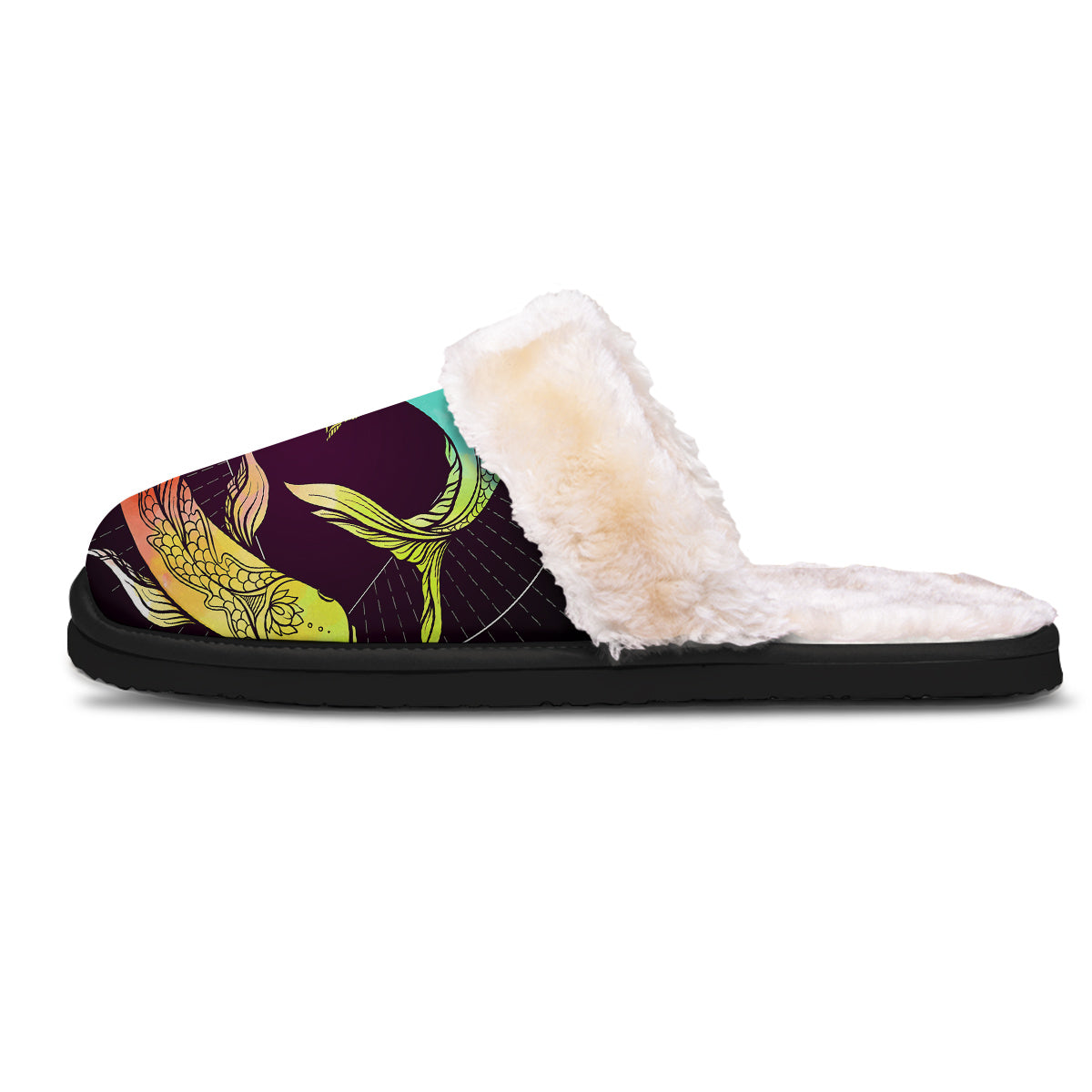 Pisces Sign Colorful Print Slippers-grizzshop