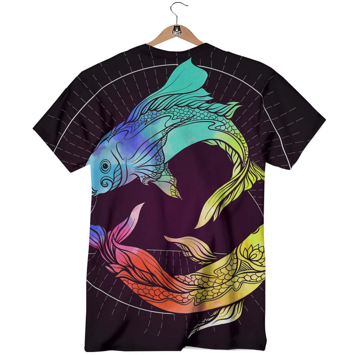 Pisces Sign Colorful Print T-Shirt-grizzshop