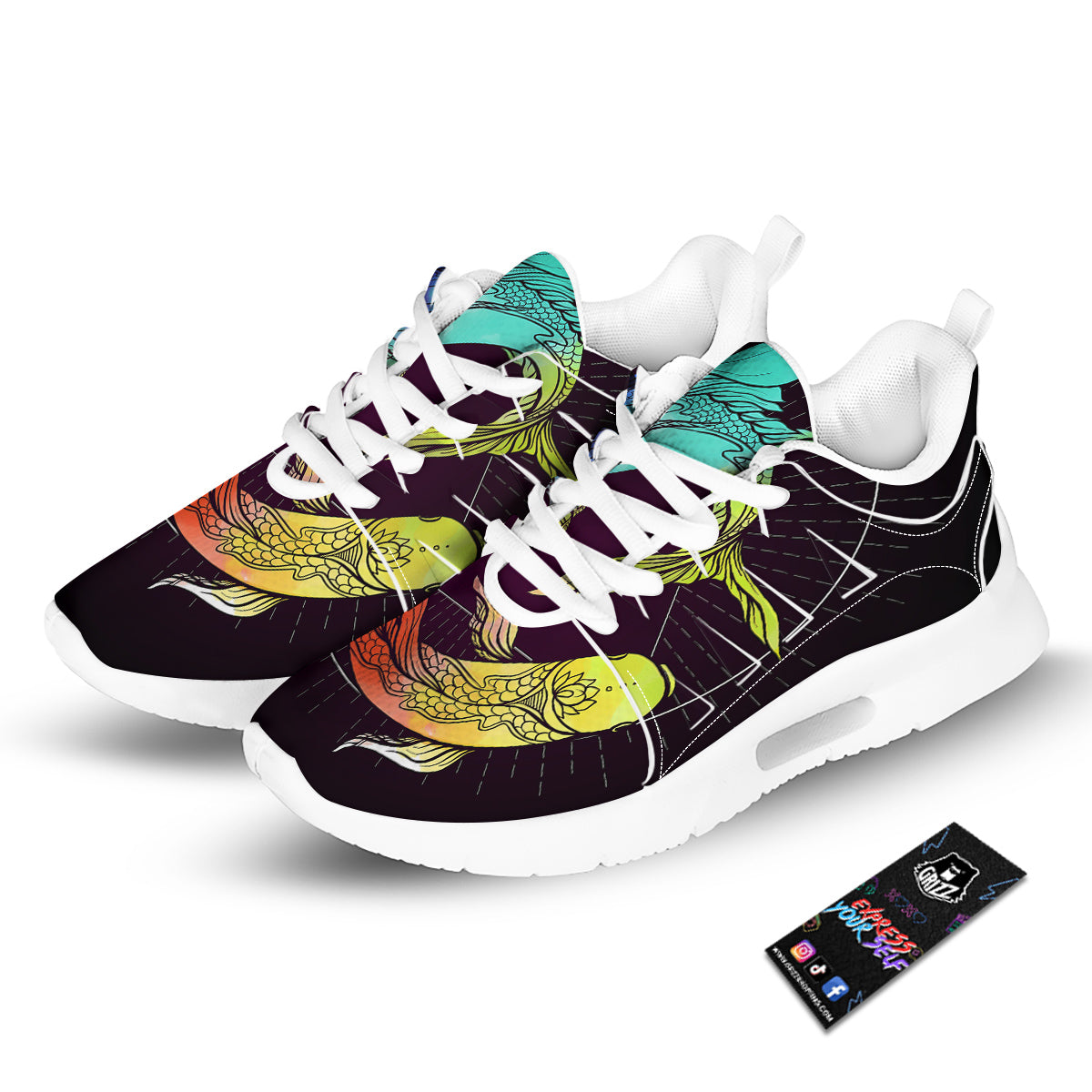 Pisces Sign Colorful Print Tennis Shoes-grizzshop