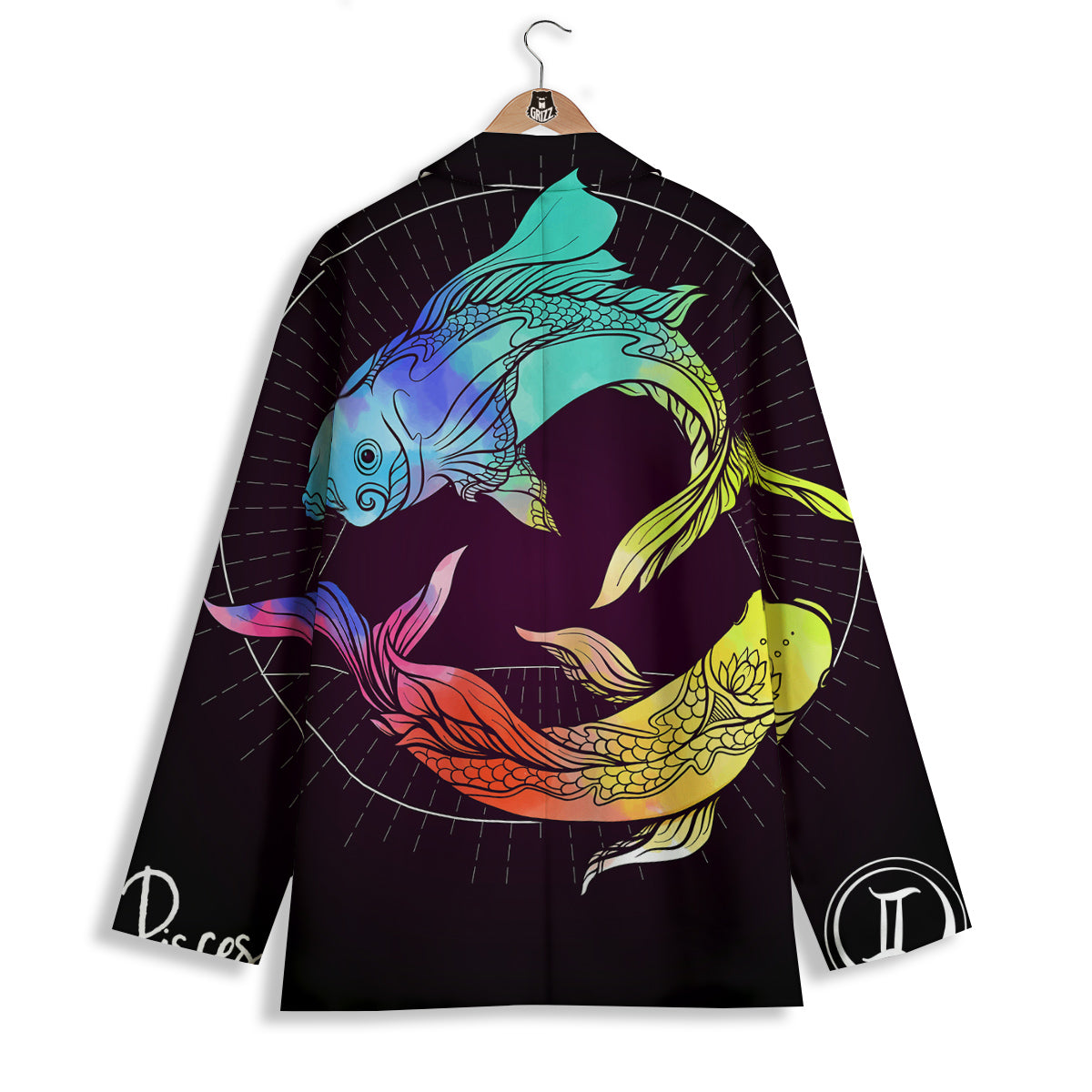 Pisces Sign Colorful Print Women's Blazer-grizzshop